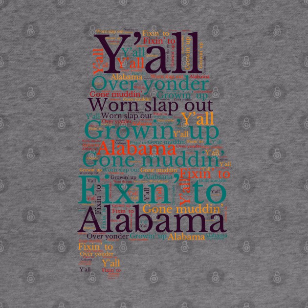 Alabama map, Alabama popular phrases by maro_00